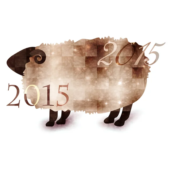 2015 Koyun tebrik kartları — Stok Vektör
