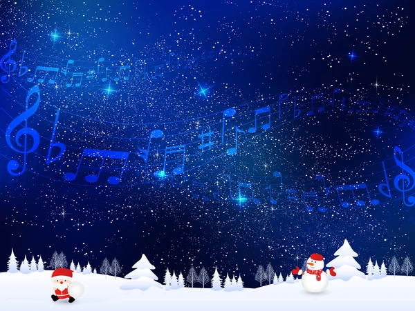 Music snow background — Stock Vector