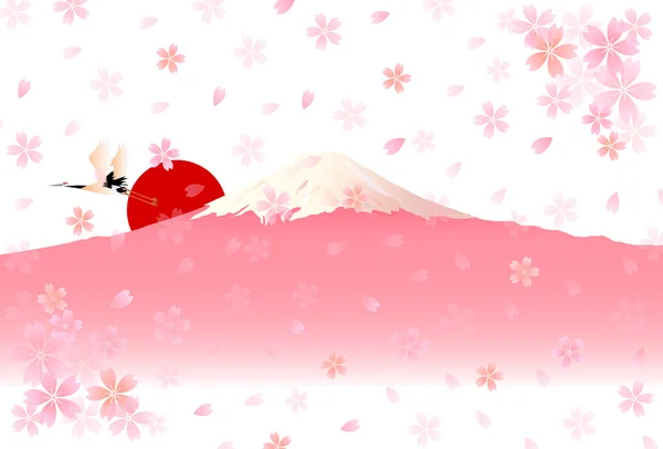 Fuji cherry wenskaarten — Stockvector