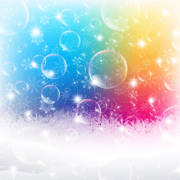 Fond bulle savon neige — Image vectorielle
