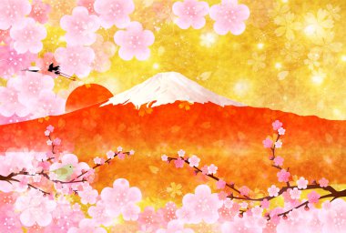 Fuji arka plan tebrik kartları