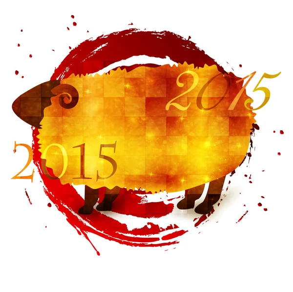Cartes de voeux moutons 2015 — Image vectorielle