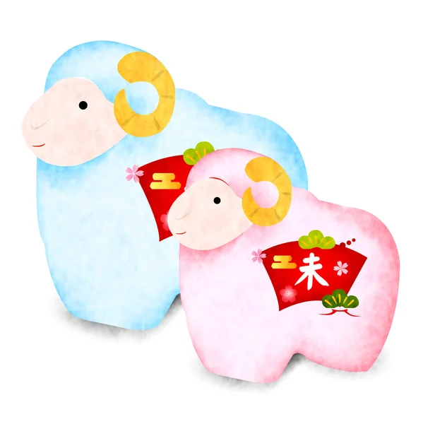 Owce zodiaku nowy rok — Wektor stockowy