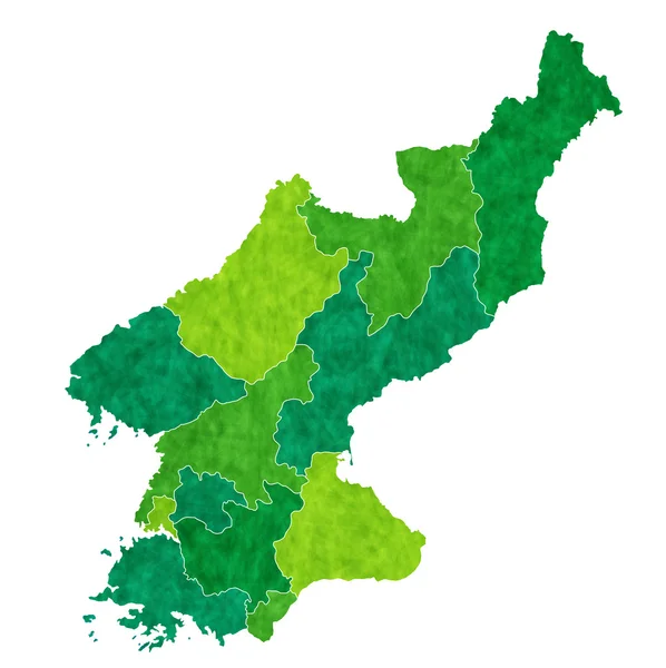 Coreia do Norte mapa países — Vetor de Stock