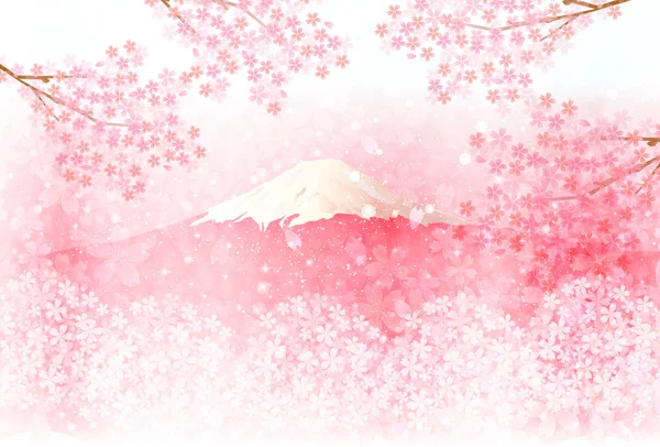 桜富士の背景 — ストックベクタ