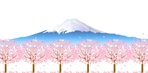 Fuji fond de cerise — Image vectorielle