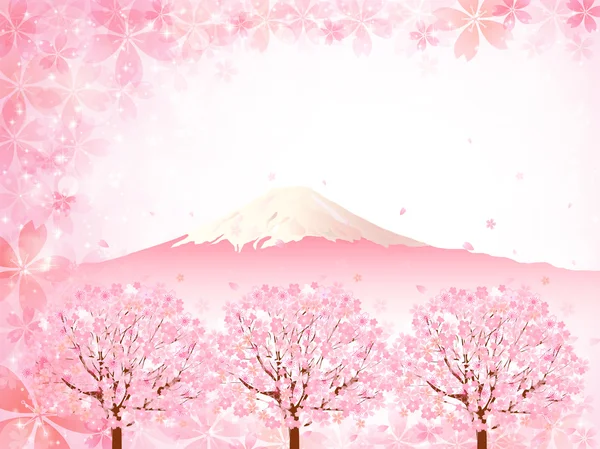 Fuji fond de cerise — Image vectorielle