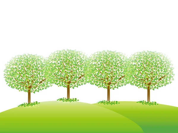 Árbol de hojas verde fresco — Vector de stock