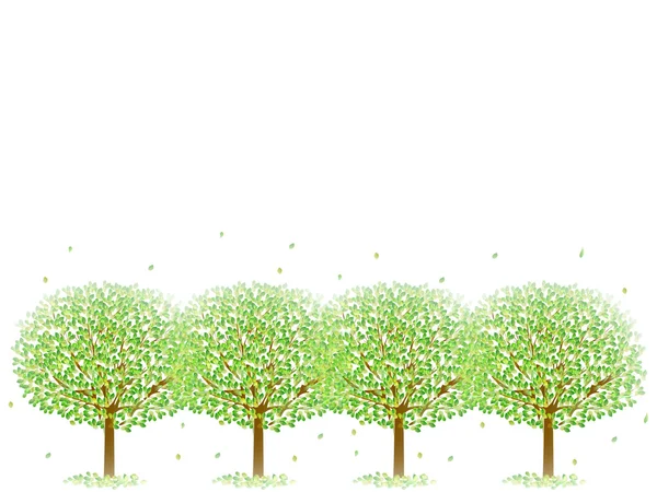 Árbol de hojas verde fresco — Vector de stock