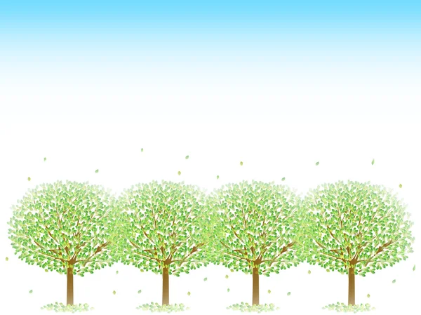 Árbol de hojas verde fresco — Vector de stock