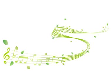Leaf note music clipart