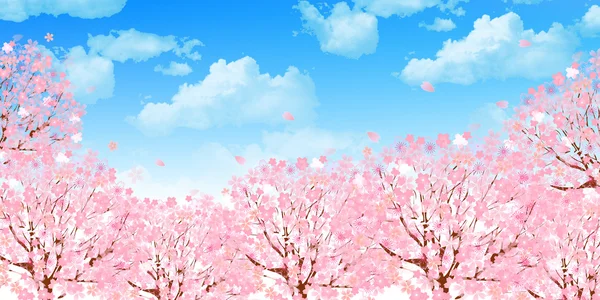 桜空の背景 — ストックベクタ