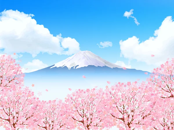 Fuji fond de cerise — Image vectorielle