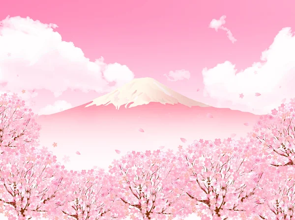 Fuji fond de cerise — Image vectorielle
