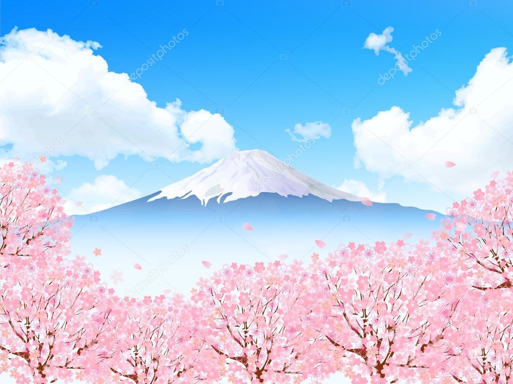 Fuji cherry background
