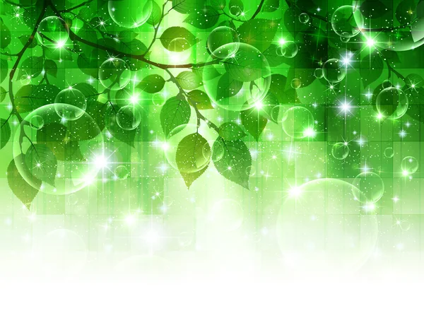 Listy čerstvé zelené pozadí — Stockový vektor