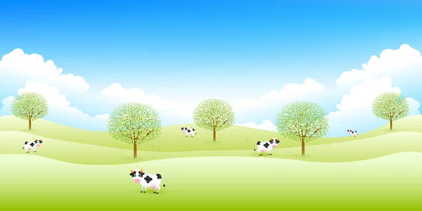 Cattle ranch background — Stock Vector