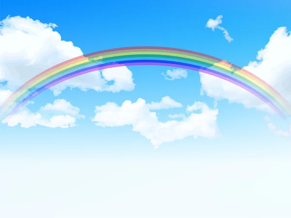 Arco iris cielo fondo — Vector de stock