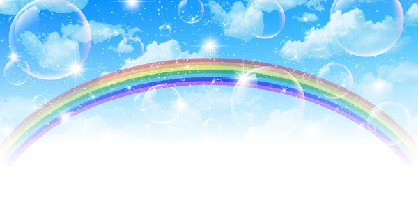 Cielo arco iris fondo — Vector de stock