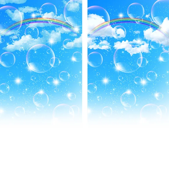 Cielo arco iris fondo — Vector de stock