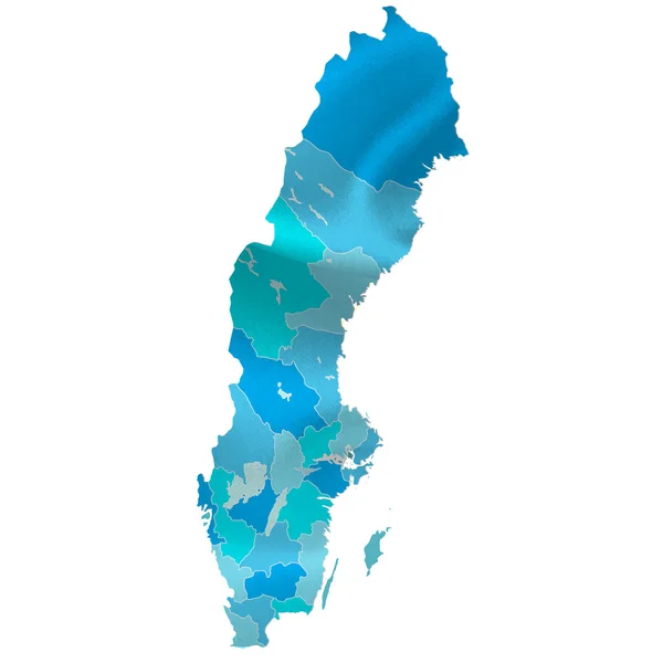 Страны карты Швеции — стоковый вектор