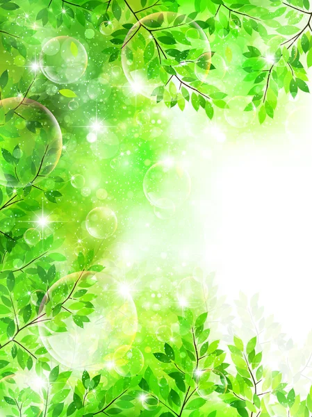 잎 신선한 녹색 배경 — 스톡 벡터