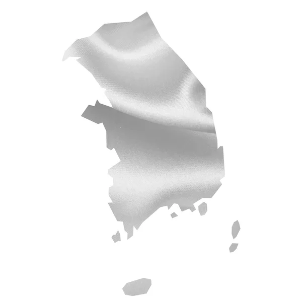 韓国地図シルク — ストックベクタ