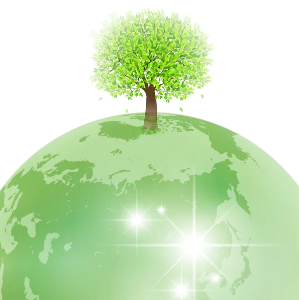 地球エコを木します。 — ストックベクタ