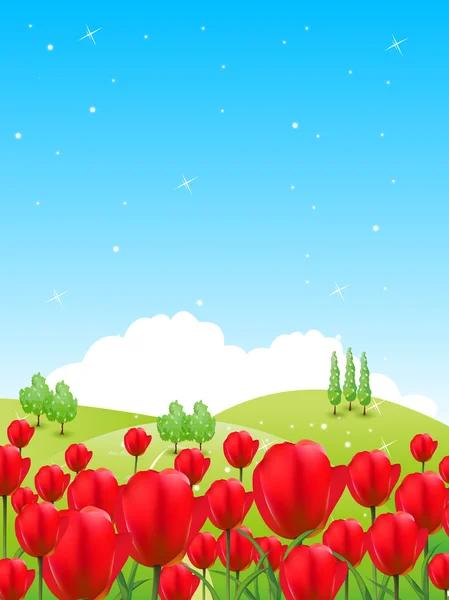 Tulipan tło kwiat — Wektor stockowy