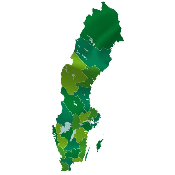 Zweden kaart land — Stockvector