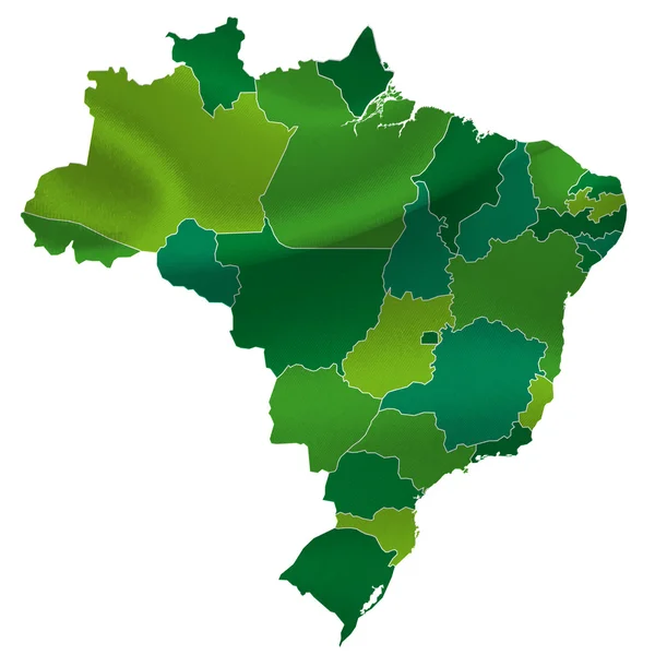 Mapa země Brazílie — Stockový vektor