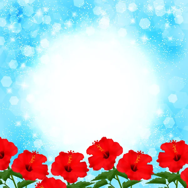 Hibiscus fleurs fond — Image vectorielle