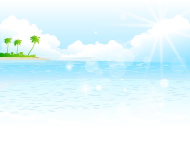 Palmiye deniz arka plan