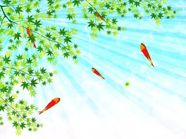 Fondo de arce Goldfish — Vector de stock