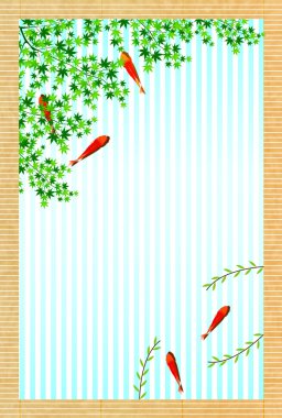 Japon balığı yaz tebrik arka plan