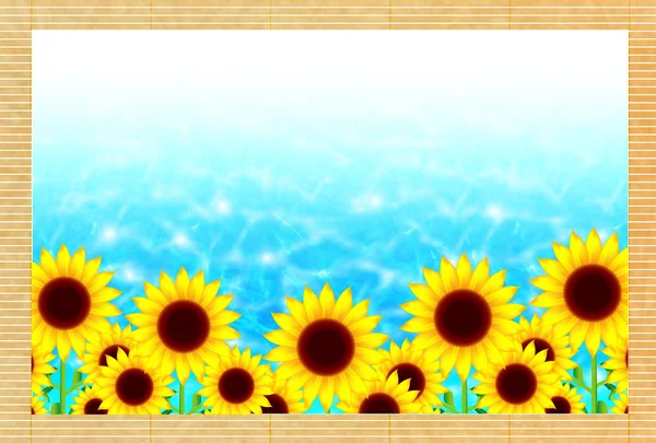 Sonnenblume Sommer Gruß Hintergrund — Stockvektor