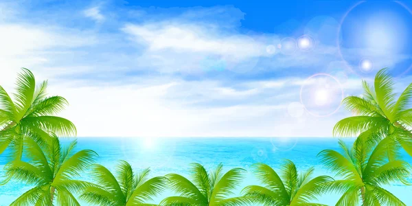 Havet palm bakgrund — Stock vektor