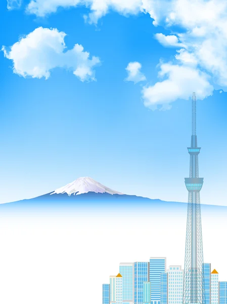 Fuji Sky Tree obloha — Stockový vektor