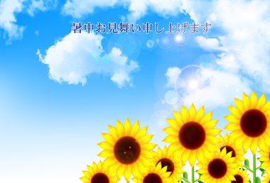 Ayçiçeği gökyüzü yaz tebrik