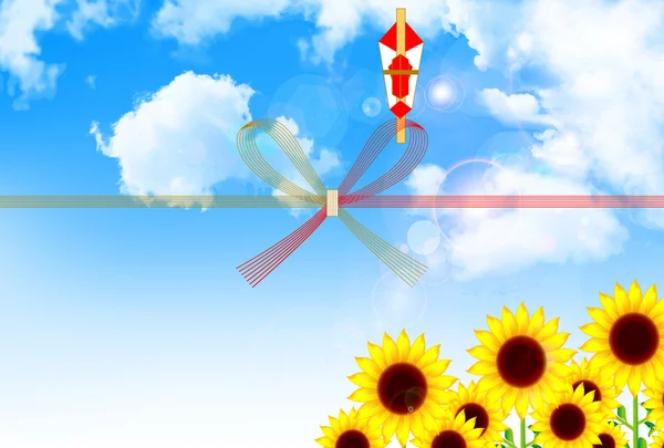 Sunflower sky Noshi — Stock Vector