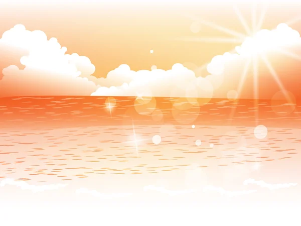 Coucher de soleil fond marin — Image vectorielle
