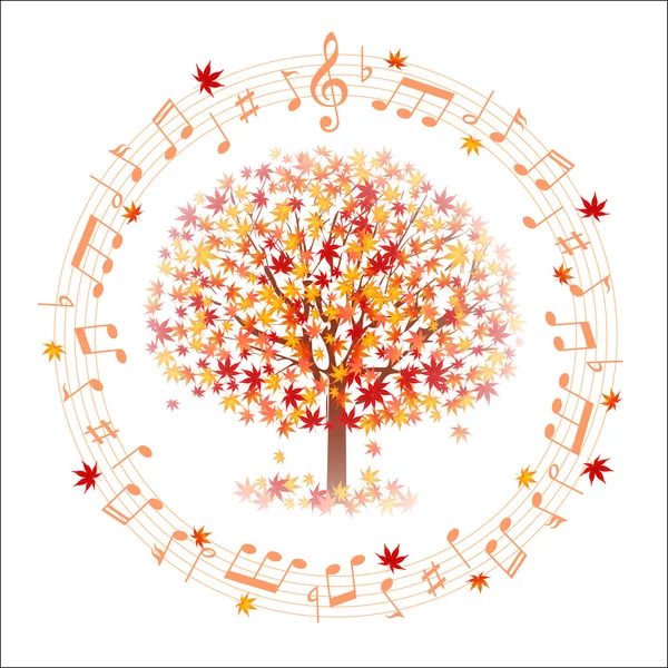 Maple autumn leaves note — Stock Vector