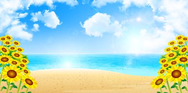 Ayçiçeği deniz arka plan