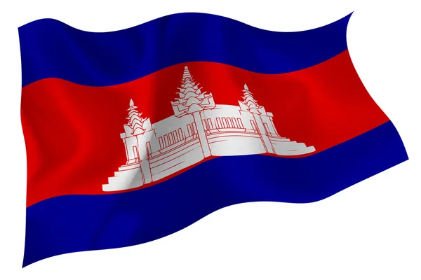 柬埔寨国旗国旗 — 图库矢量图片