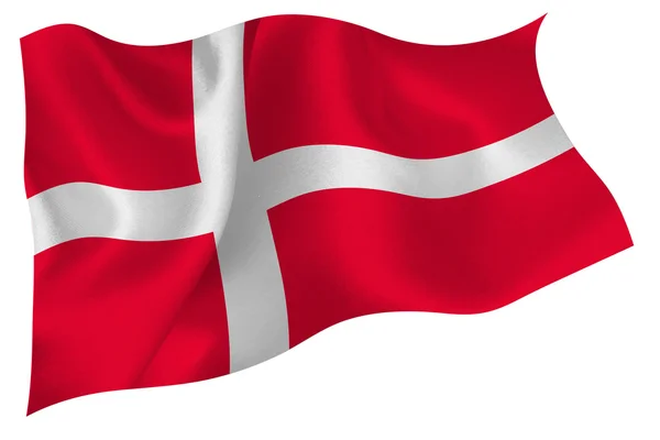 Danmark flagga flagga — Stock vektor