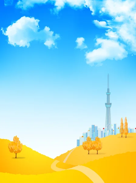 Tokyo sky achtergrond — Stockvector