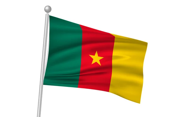 喀麦隆国旗国旗 — 图库矢量图片