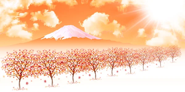 Fuji σφενδάμνου φόντο — Διανυσματικό Αρχείο