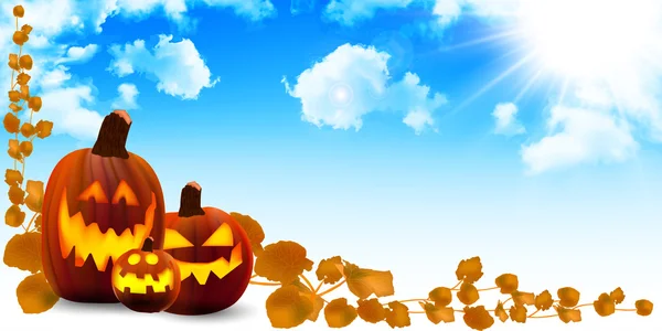 Halloween pumpkin sky — 图库矢量图片