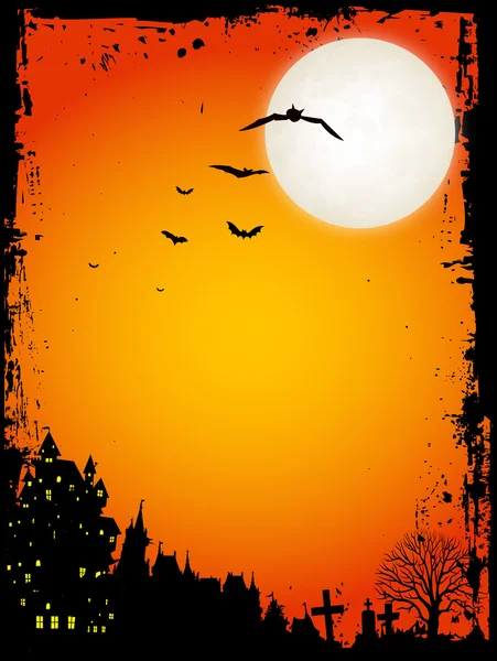 Noche de Halloween cielo fondo — Vector de stock